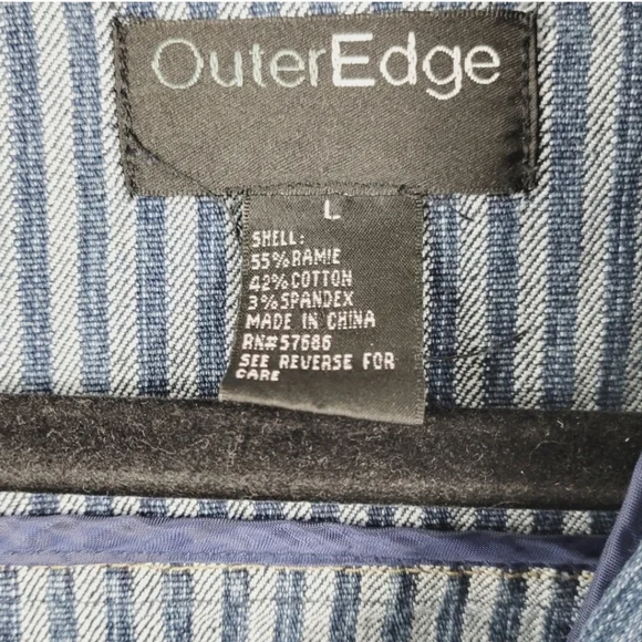 OUTER EDGE Vintage Button Front Blue Jacket Large - Picture 6 of 8